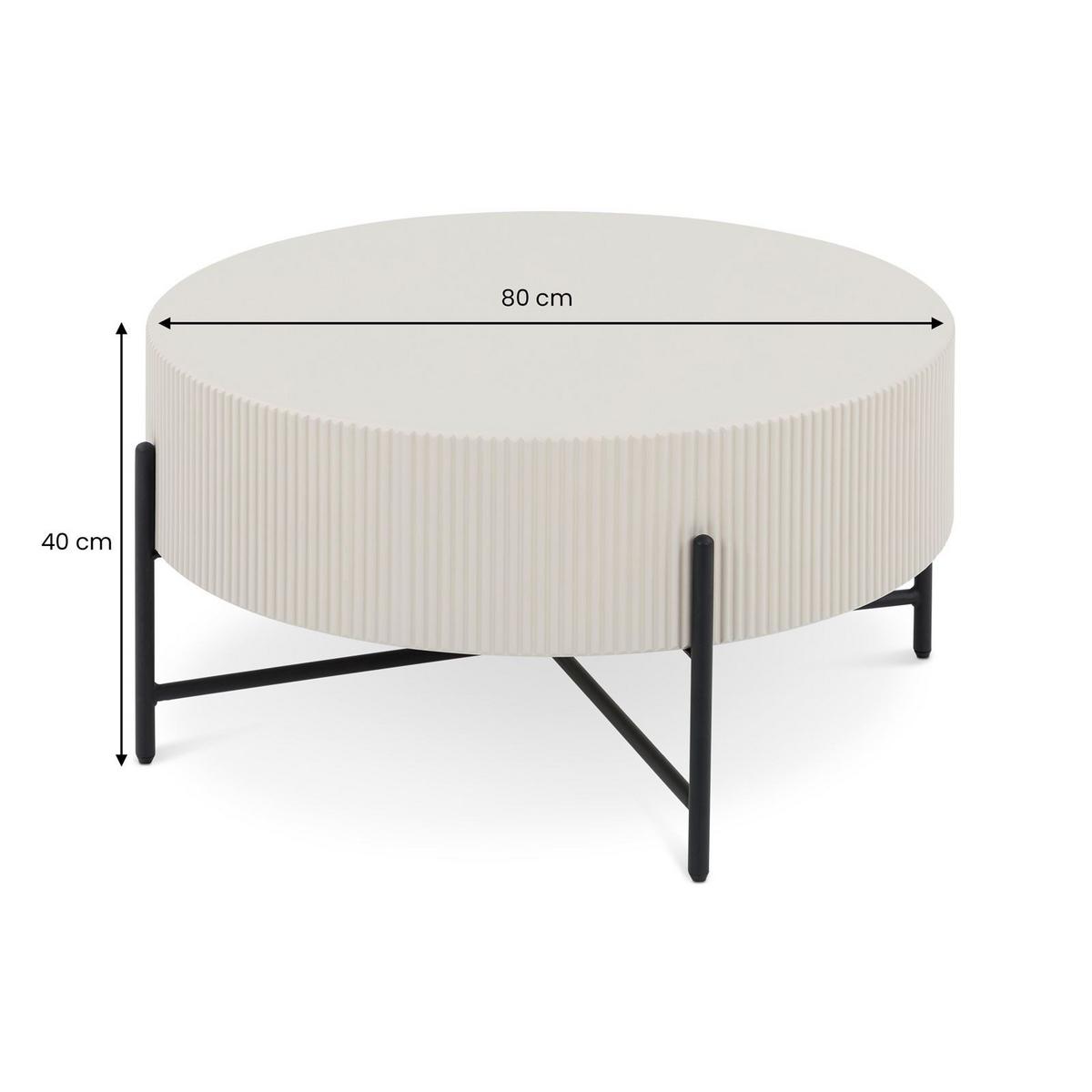 COUCHTISCH LOHA beige - Beige, Metall (80/80/40cm) - IDIMEX