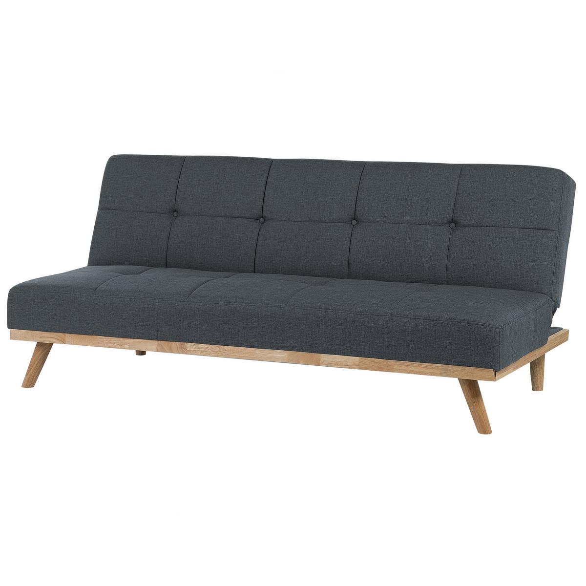 3-SITZER-SCHLAFSOFA dunkelgrau Froya - Grau, Textil (183/80/80cm) - Beliani