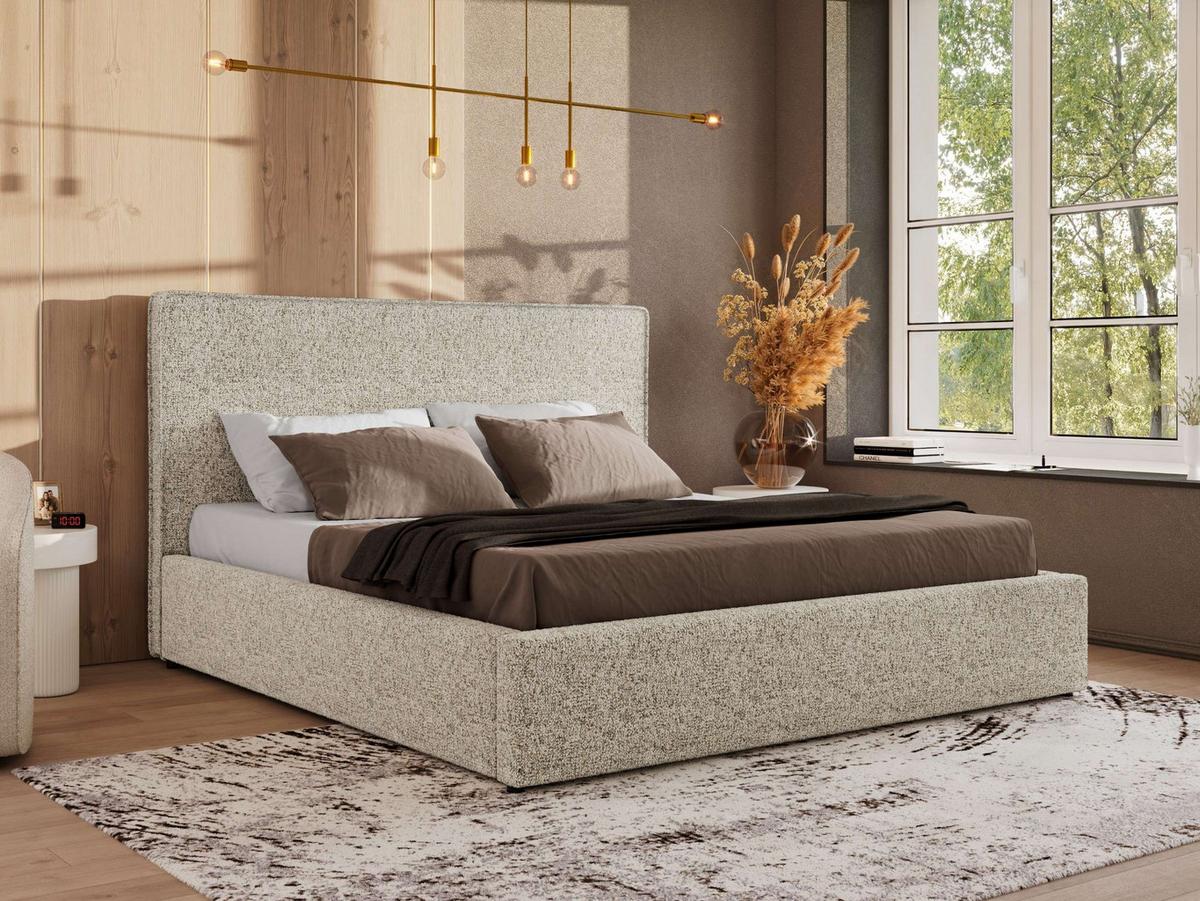 POLSTERBETT CORIVO CLASSIC 180/200 - Beige Strukture - Multipocket-Matratze - Beige, Textil (180/200cm) - MKS