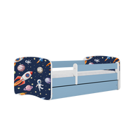 KINDERBETT Kosmos mit Schublade 140/70 80/61/144 - Blau, Holzwerkstoff (70/140cm) - RAUMHIRSCH FURNITURE