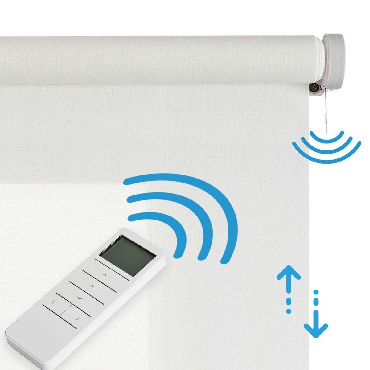 ROLLO motorisiert, Weiß, 120 x 250 cm - Weiß, Kunststoff (120/250cm) - STORESDECO