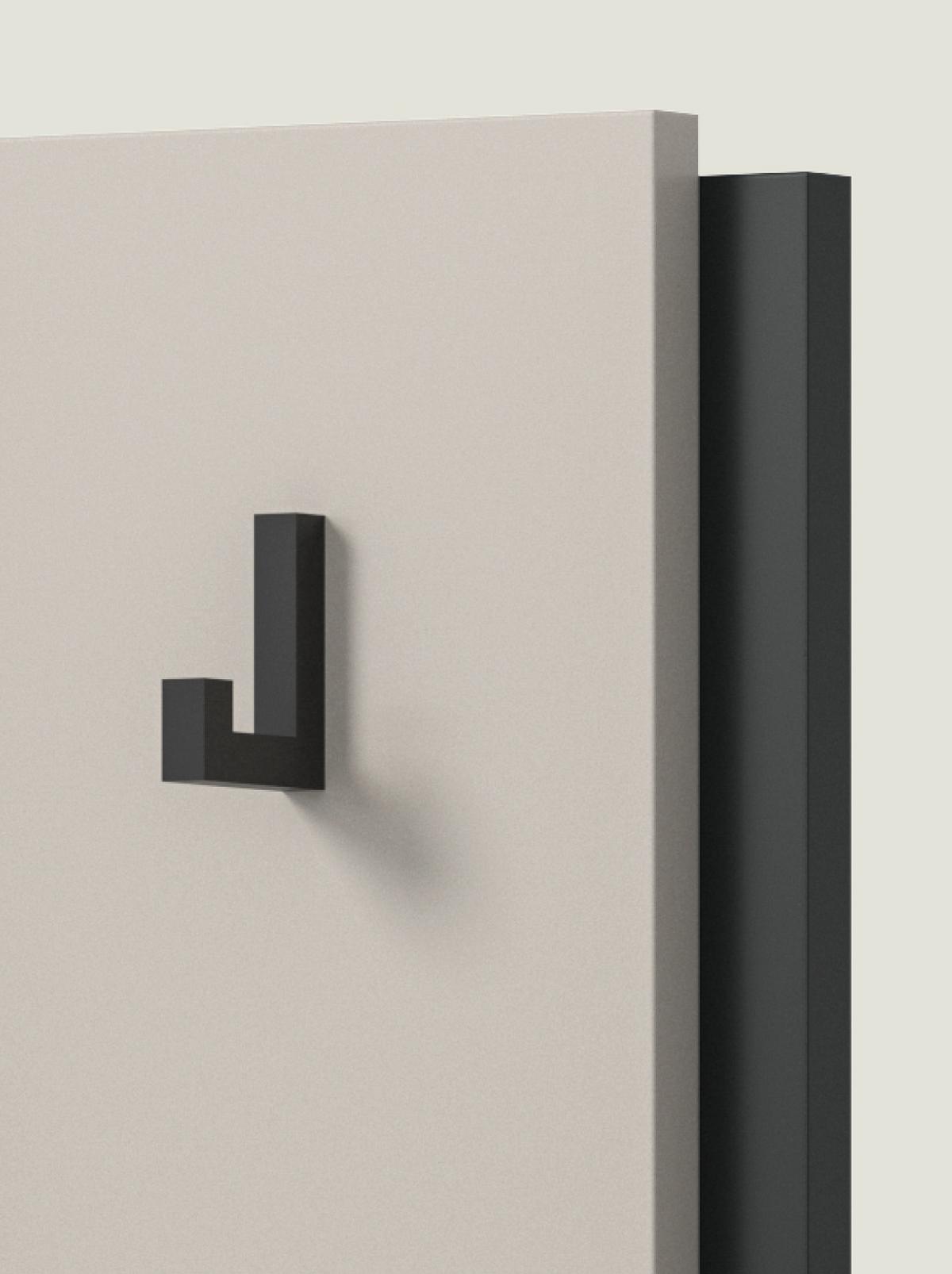 GARDEROBENPANEEL Kaschmir 21 x 150 cm, Wandgarderobe mit 3 Haken - Kaschmir/Schwarz, Holzwerkstoff (21/150/3cm) - Inn.Furn