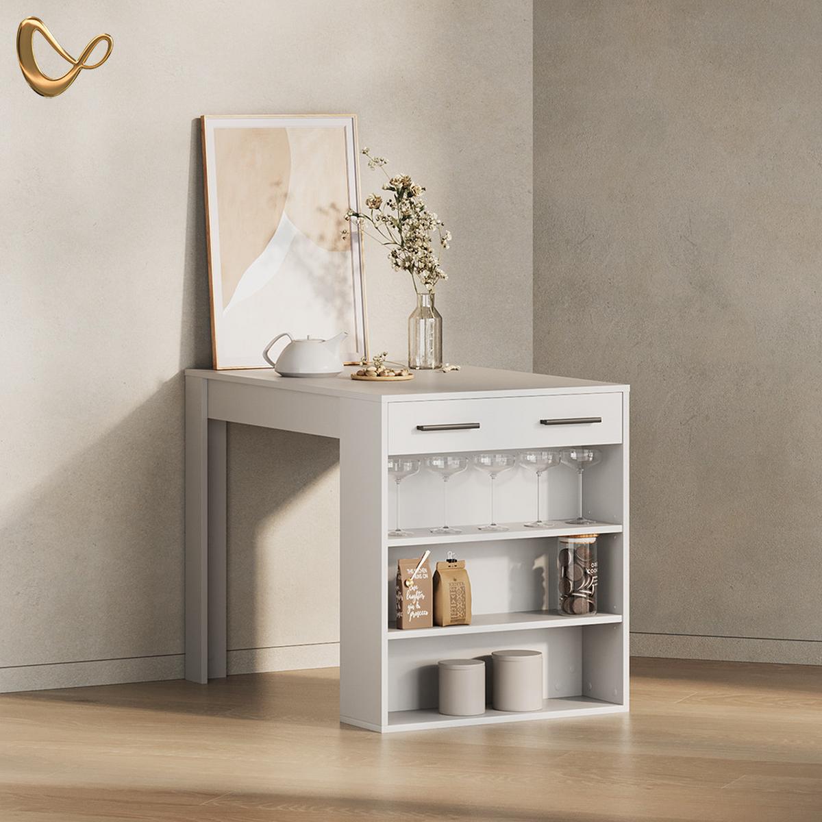 ESSTISCH Regusa Weiß 67 x 100 cm - Weiß, Holzwerkstoff (100/67/77.5cm) - Livinity®