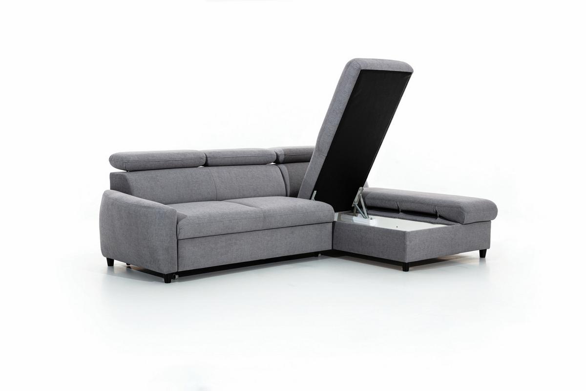 ECKSOFA L Form Olettio Mini Braun 260/170/96 cm Rechts mit Schlaffunktion - Schwarz/Braun, Kunststoff/Textil (260/170cm) - AX Living