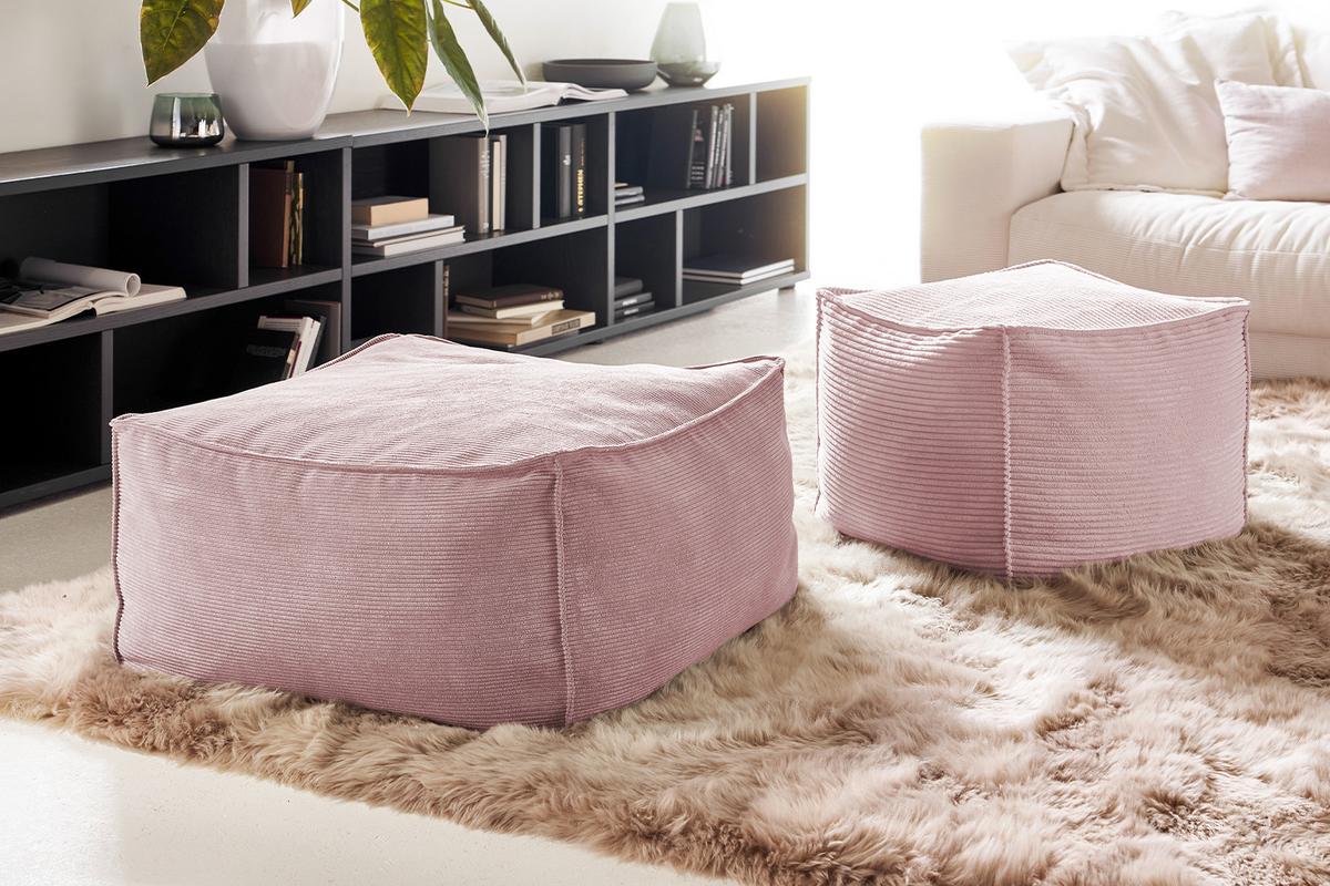 HOCKER ALEA Pink - Rosa, Textil (86/38/86cm) - KAWOLA