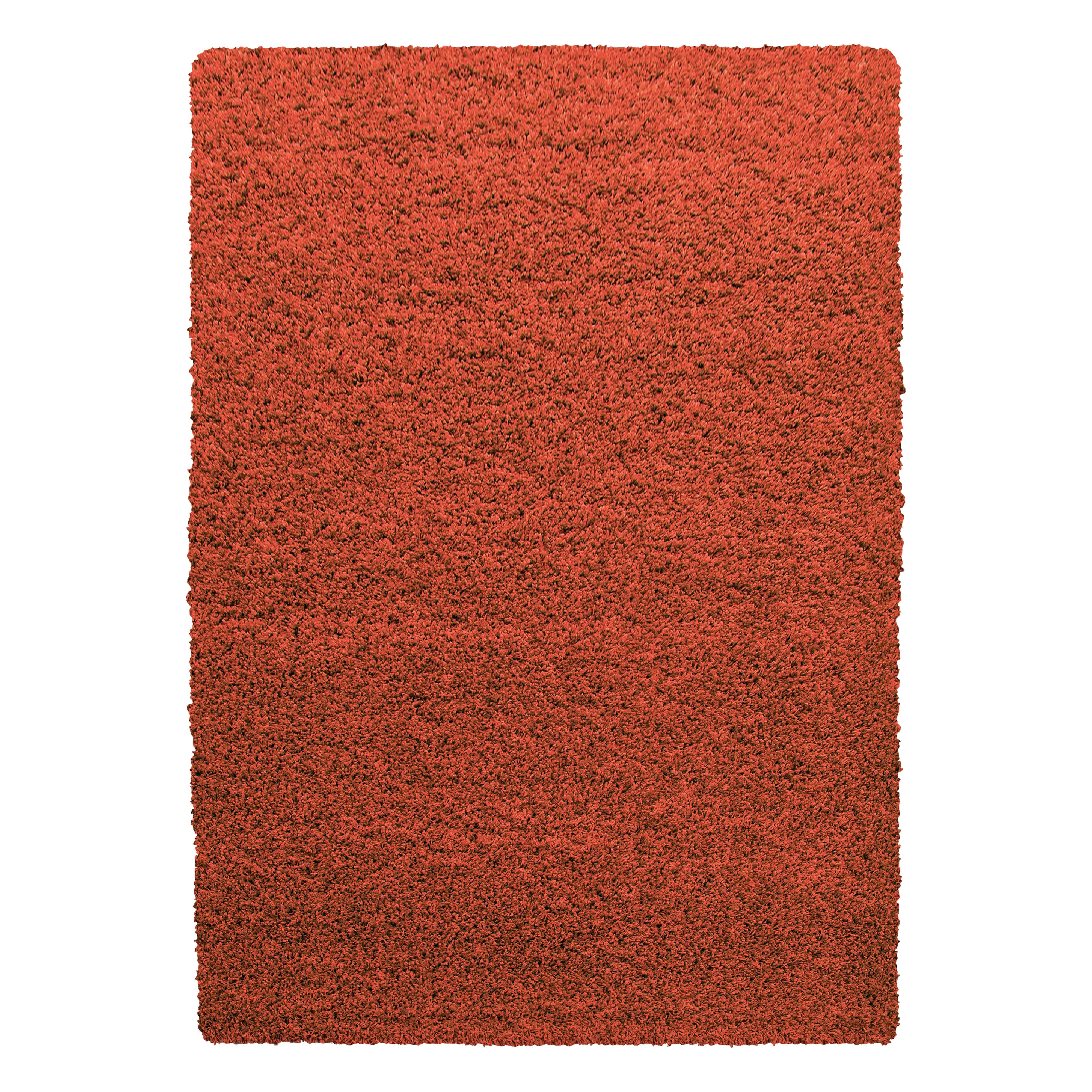 HOCHFLORTEPPICH RHEIN, einfarbig, aus Polypropylen, Terrakotta, 120 x 170 cm - Orange, Textil (170/120cm) - KADIMA DESIGN