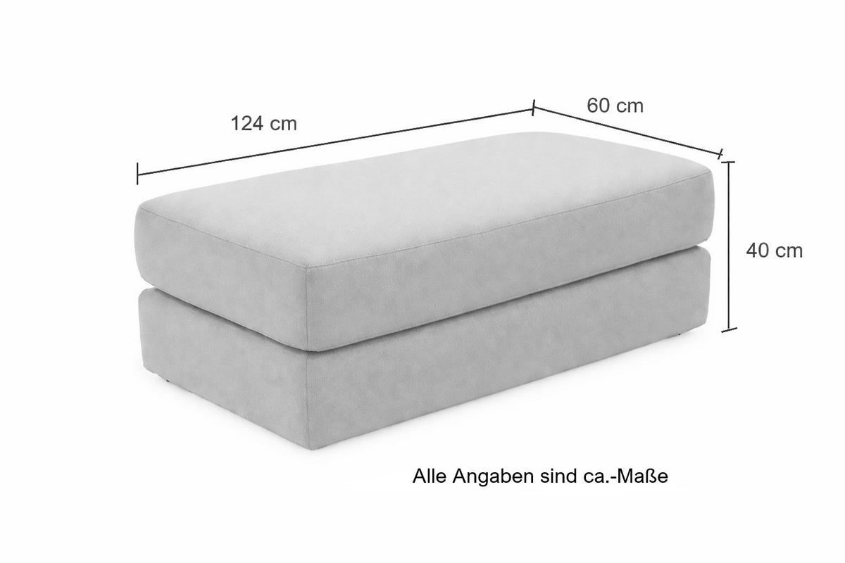 POLSTERHOCKER Federkern B124/T60/H40 cm Chenille-Bezug Grau / 15259 - Schwarz/Grau, Kunststoff/Textil (124/40/60cm) - luma-home