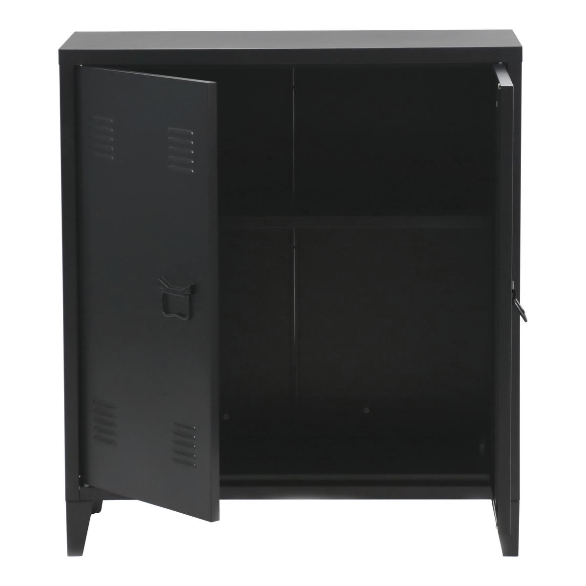 METALLSCHRANK Oripää - Schwarz, Metall (80/90/33cm) - [en.casa]