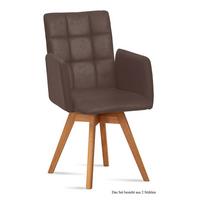 ARMLEHNSTUHL drehbar (2er-Set) Dorie 52x91x60 Eiche geölt/Braun - Eichefarben/Braun, Kunststoff (60/91/52cm) - 58aufmkessel