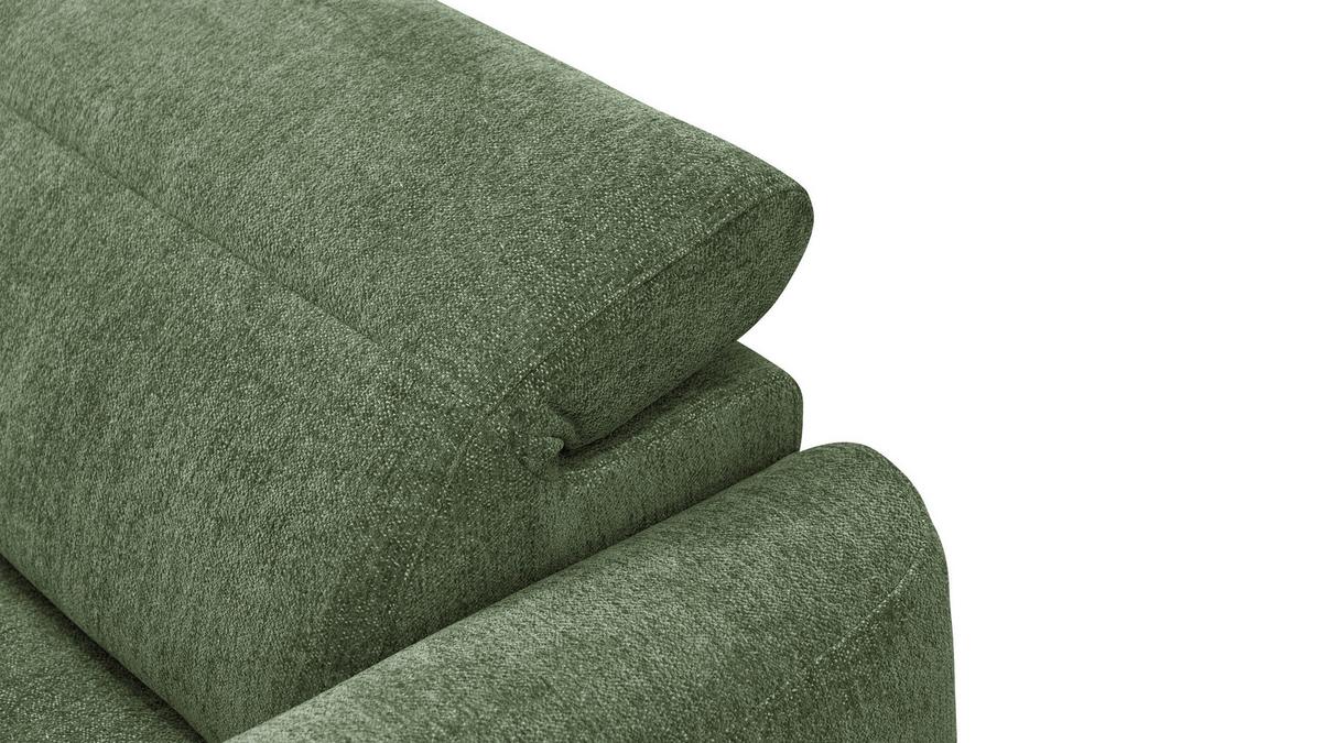 ECKSOFA NERO 4-Sitzer, dunkelgrün - Dunkelgrün/Schwarz, Holz/Textil (272/81/159cm) - Wozimo