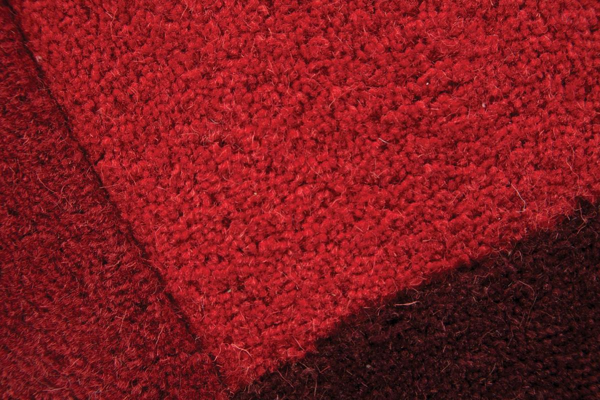 TEPPICH aus Wolle HALLEIN, in Rot, Farbblöcke, 150 x 240 cm - Rot, Textil (150/240cm) - KADIMA DESIGN