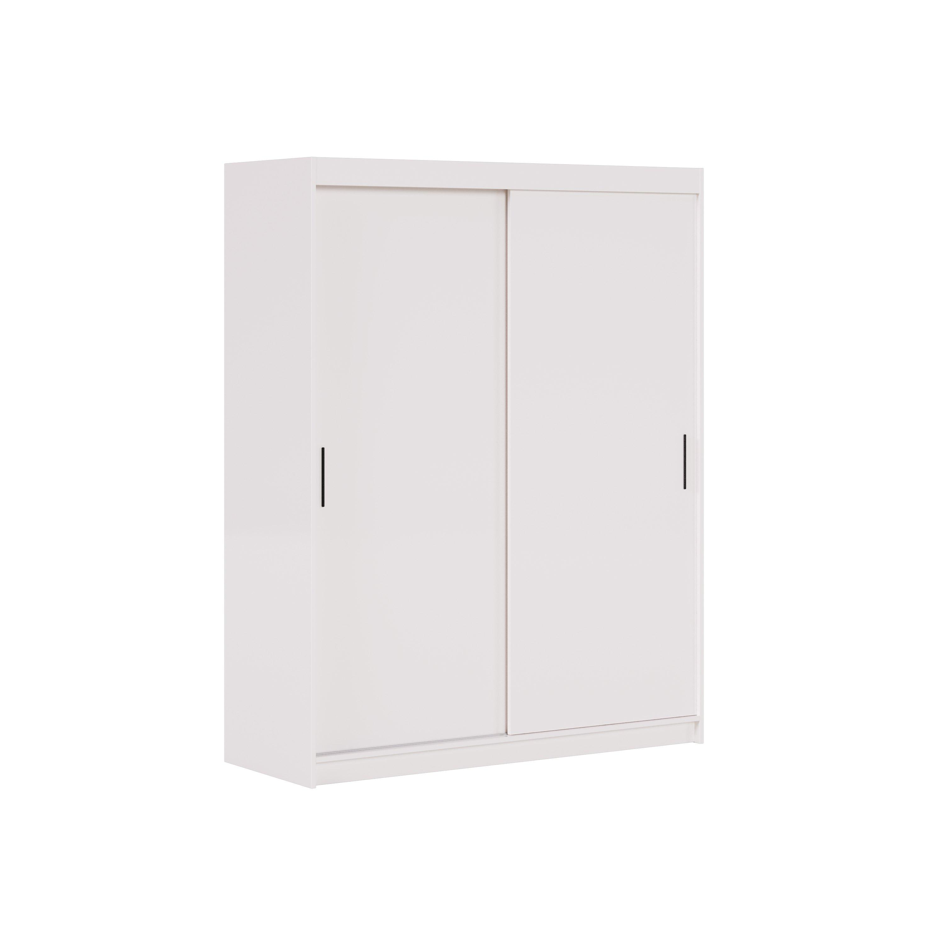 SCHWEBETÜRENSCHRANK TELA 100/205/60cm 2-türig Weiß - Weiß, Holzwerkstoff (100/205/60cm) - MASSENO