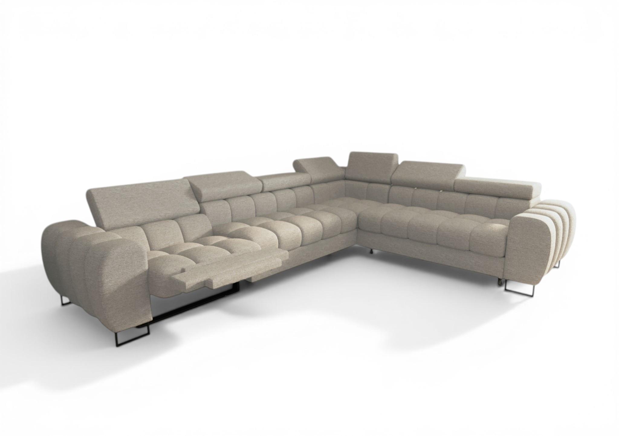 ECKSOFA Bastien Relax - Beige, Holzwerkstoff/Textil (330/260cm) - Fun Möbel