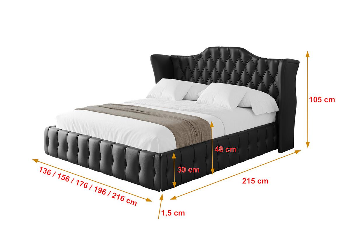 POLSTERBETT mit Bettkasten und Lattenrost, Bett mit Matratze H3/H4 - MODY 120x200 Schwarz Kunstleder - Schwarz Hochglanz, Holzwerkstoff/Textil (120/200cm) - ALTDECOR