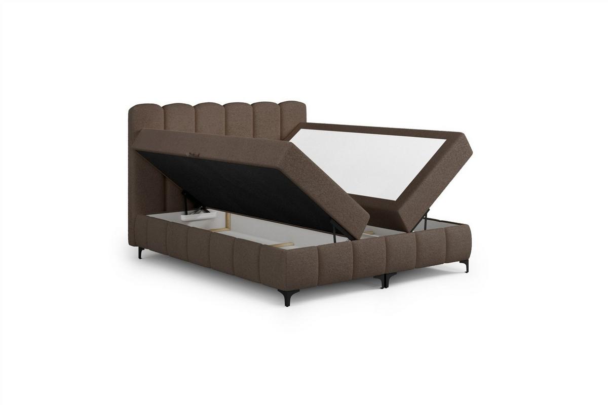 BOXBETT Isabel - Braun, Holzwerkstoff/Textil (160/200cm) - Fun Möbel