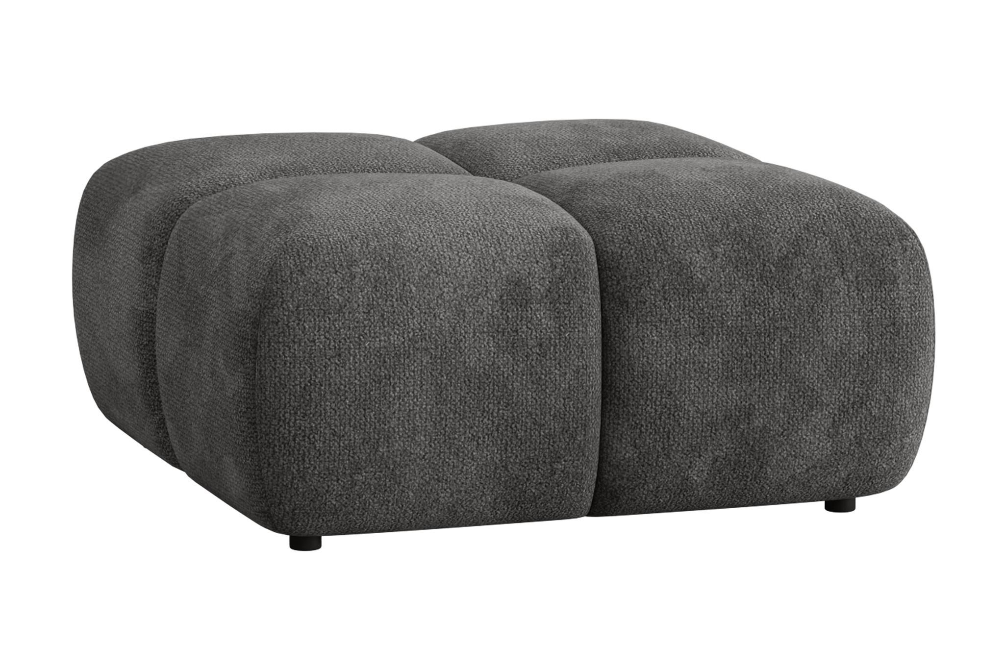 POLSTERHOCKER Vega - Dunkelgrau, Holzwerkstoff/Textil (90/45/90cm) - Fun Möbel