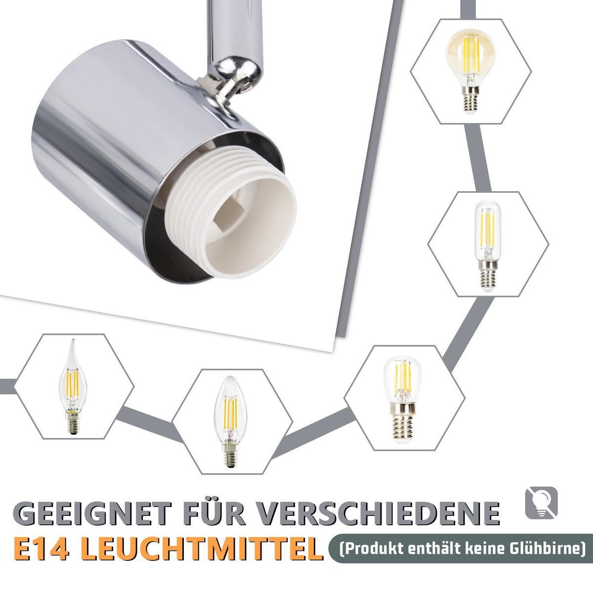 DECKENSTRAHLER Flammhart 10/13/12.5 cm - Weiß, Metall (12.5/10/13cm) - ZMH