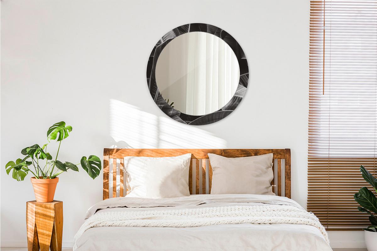 SPIEGEL Rund Ø 80 cm mit Aufdruck - Grau, Glas (80/80/0.4cm) - Wallfluent