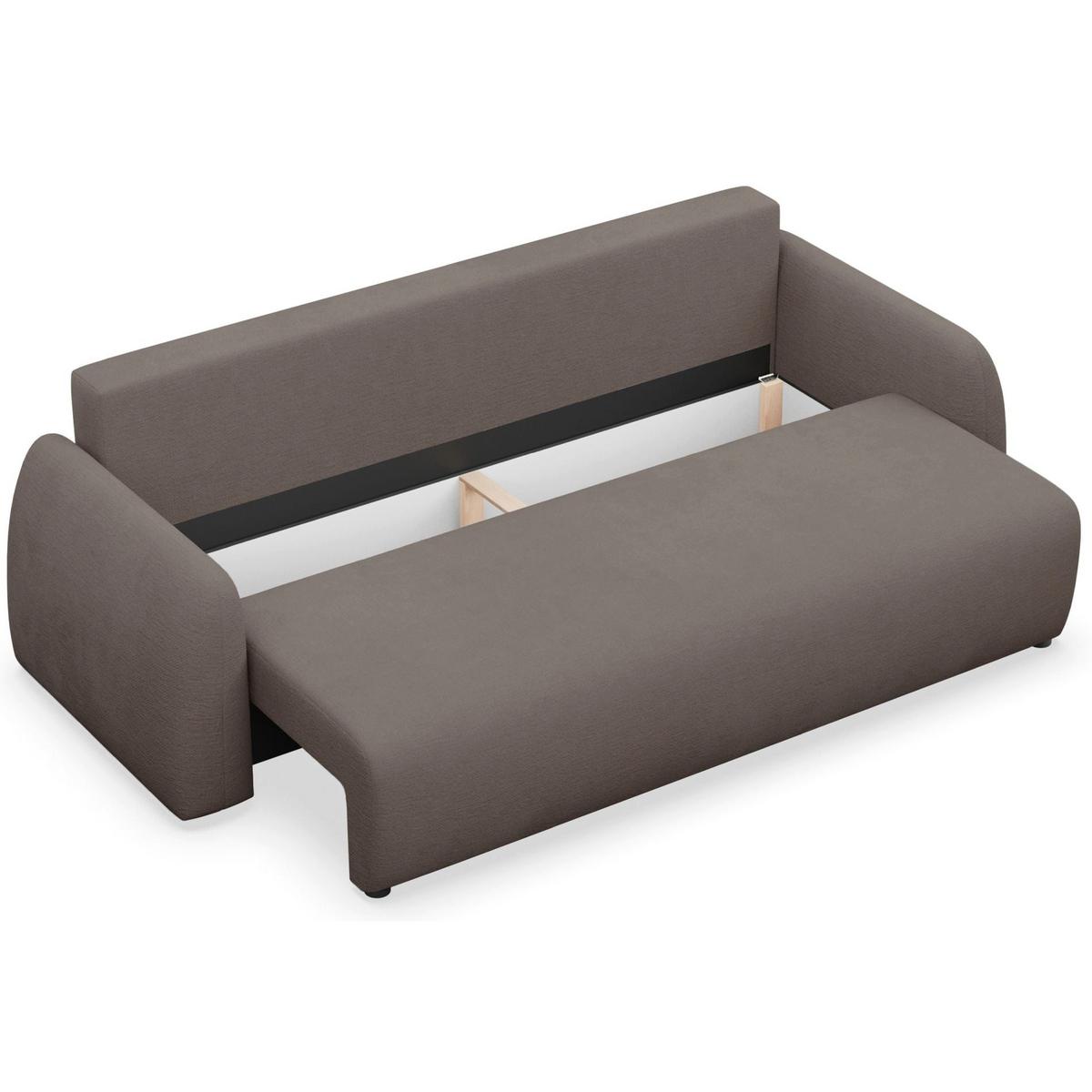 3-SITZER SOFA Nubelle Braun Chenille-Bezug, wasserabweisend - Schwarz/Braun, Kunststoff/Textil (244/85/93cm) - Selsey