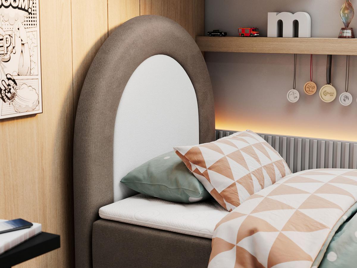 BOXBETT NEST 90/180 Braun Velvet hydrophob - H3 - Braun, Holz/Textil (90/180cm) - MKS