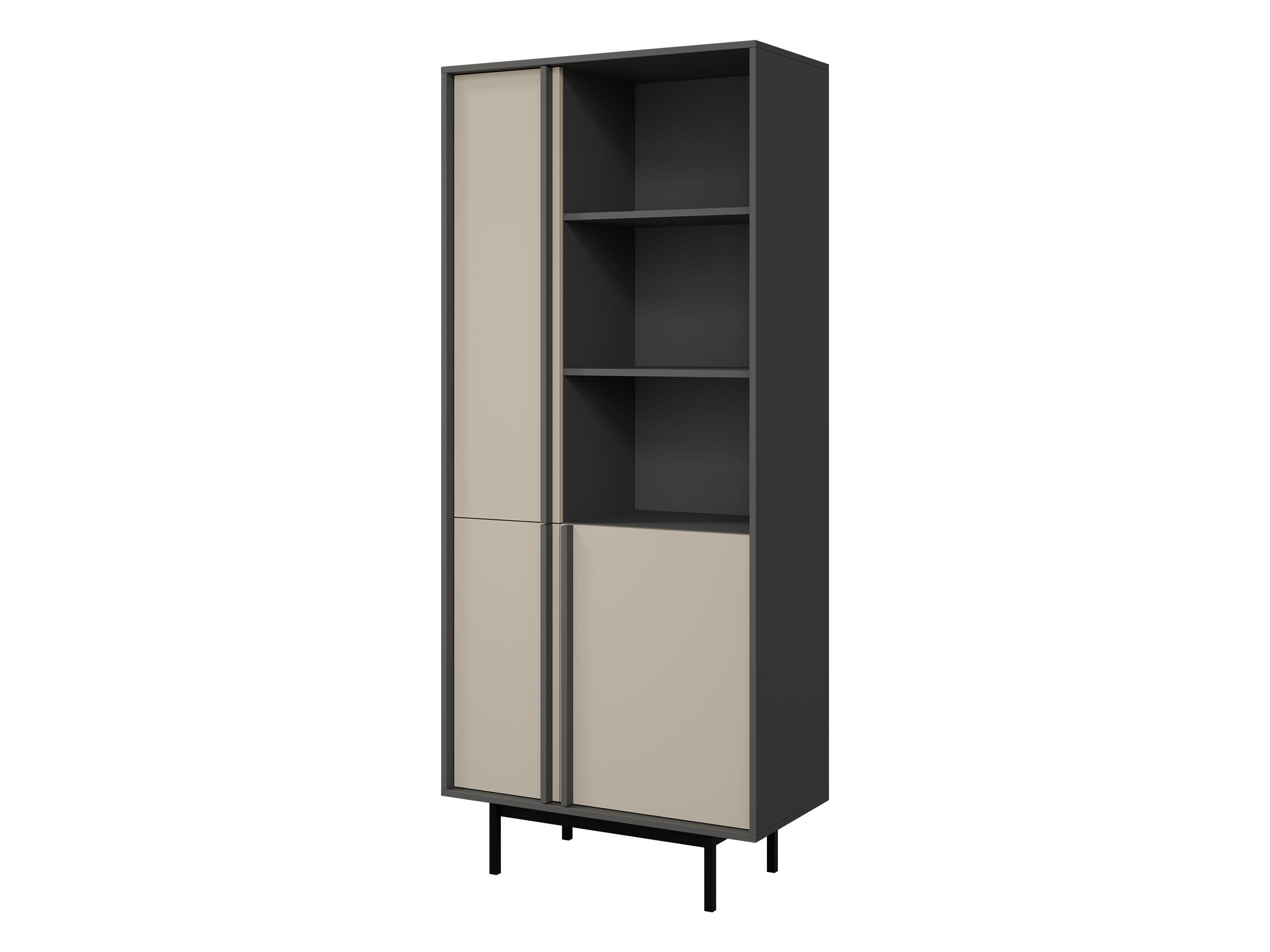 STANDREGAL Alsy 3D AL02 - Anthrazit/Beige, Holzwerkstoff/Kunststoff (83/195/43cm) - MIRJAN24