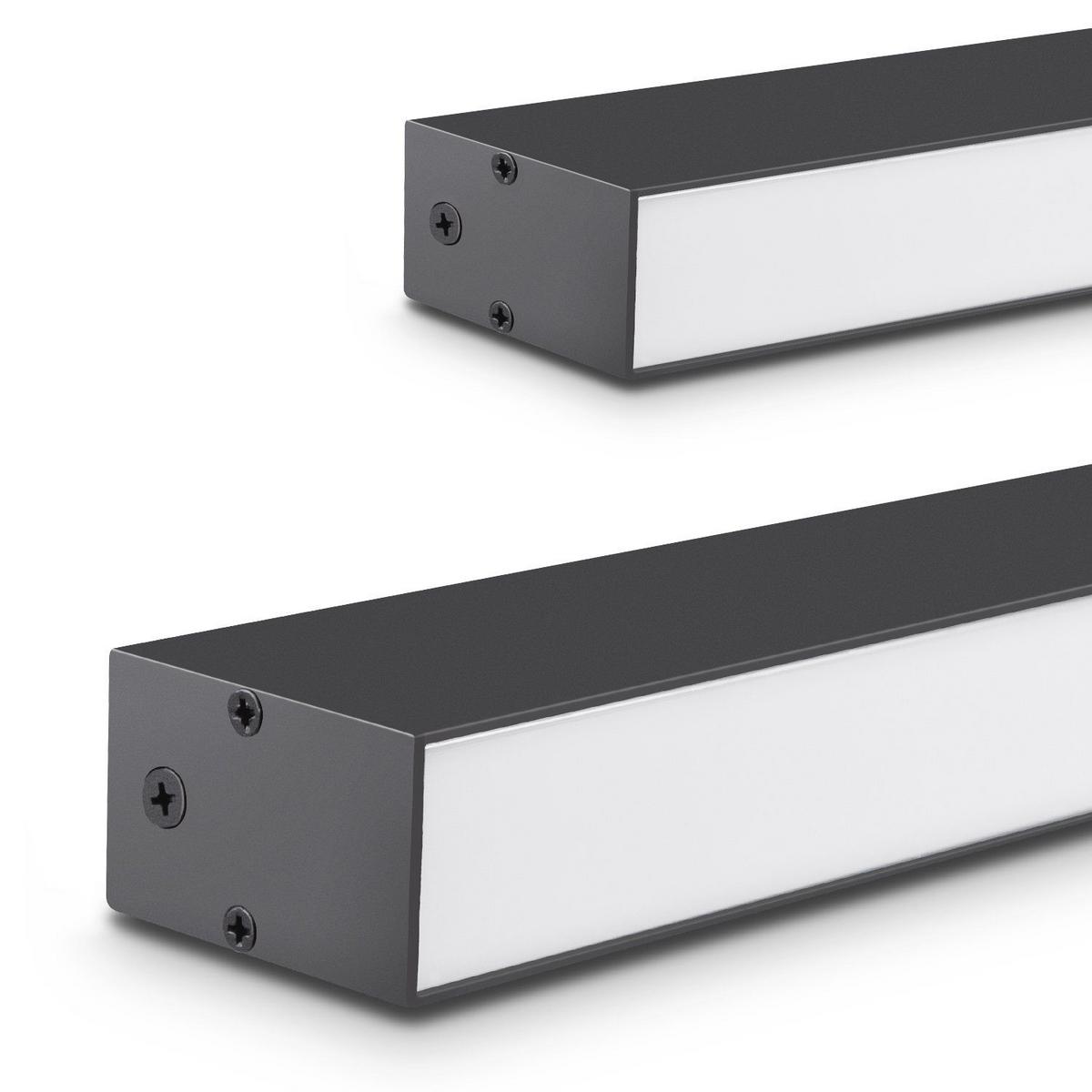 LED-DECKENLEUCHTE Werner 53.6/3.5/5.5 cm - Schwarz, Metall (53.6/3.5/5.5cm) - Nettlife