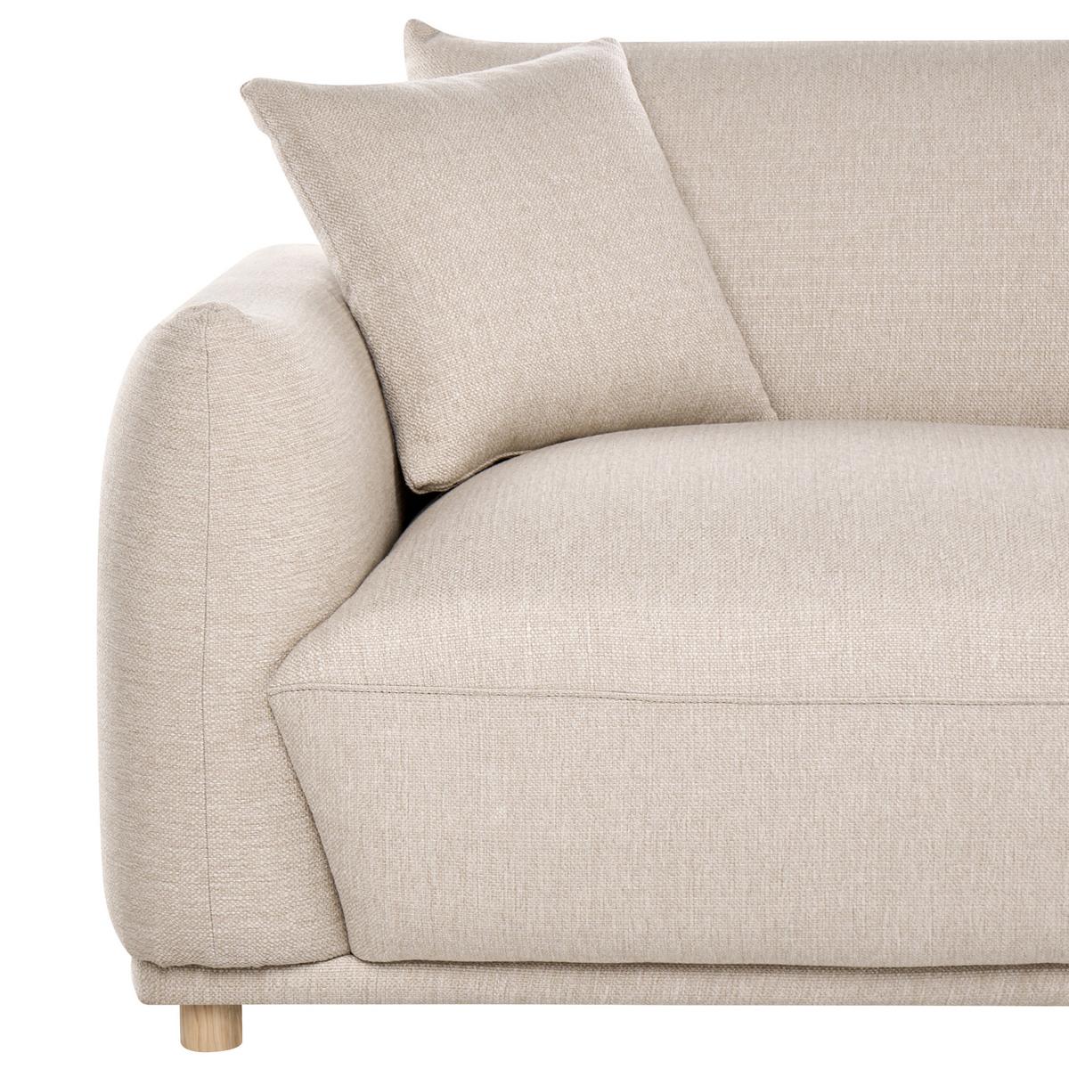 3-SITZER-SOFA Stoff Beige Jubek - Beige, Textil (214/81/104cm) - Beliani