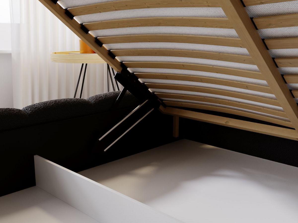 POLSTERBETT Cloud 200x200 Bouclé-Stoff Schwarz - Schwarz, Textil (200/200cm) - Graingold