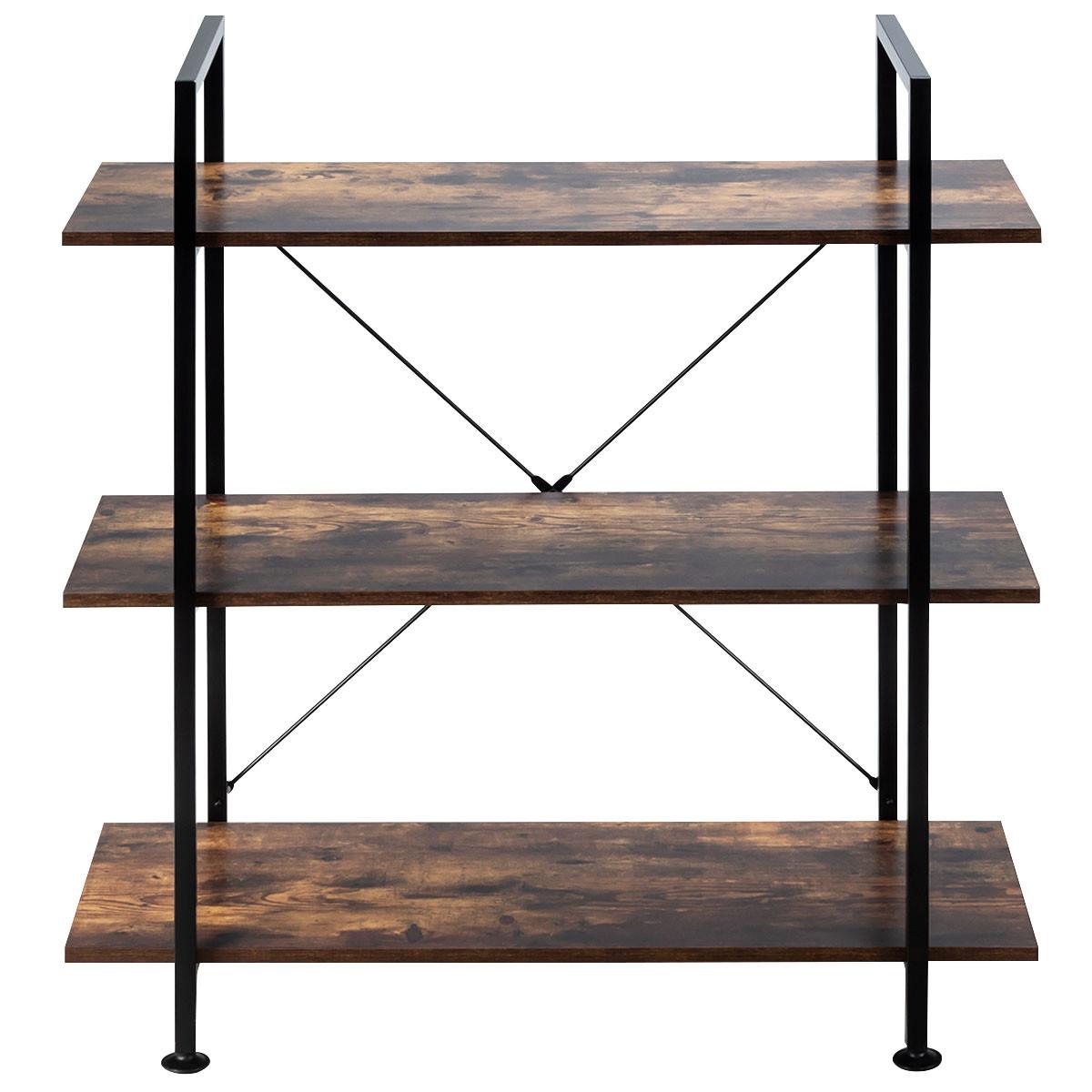 BUCHERREGAL Vintage Eiche Dekor - Alteiche, Holz (90/99/36cm) - COSTWAY
