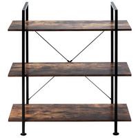 BUCHERREGAL Vintage Eiche Dekor - Alteiche, Holz (90/99/36cm) - COSTWAY