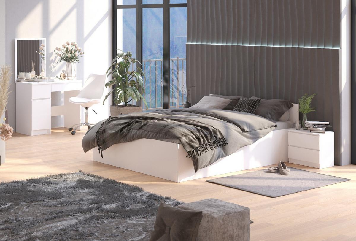 SCHMINKTISCH mit Spiegel - Weiß, Holzwerkstoff (90/142/50cm) - RAUMHIRSCH FURNITURE