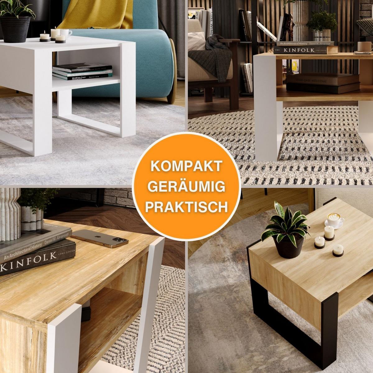 COUCHTISCH Karo65 65/45/53,6 - Weiß, Holzwerkstoff (53.6/65/45cm) - RAUMHIRSCH FURNITURE