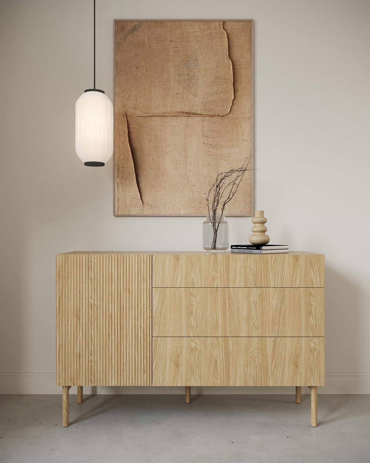 SIDEBOARD Nolie Eichenholzoptik mit 3 Schubladen 140 cm - Eichefarben, Holz/Holzwerkstoff (140/90.6/38cm) - Selsey