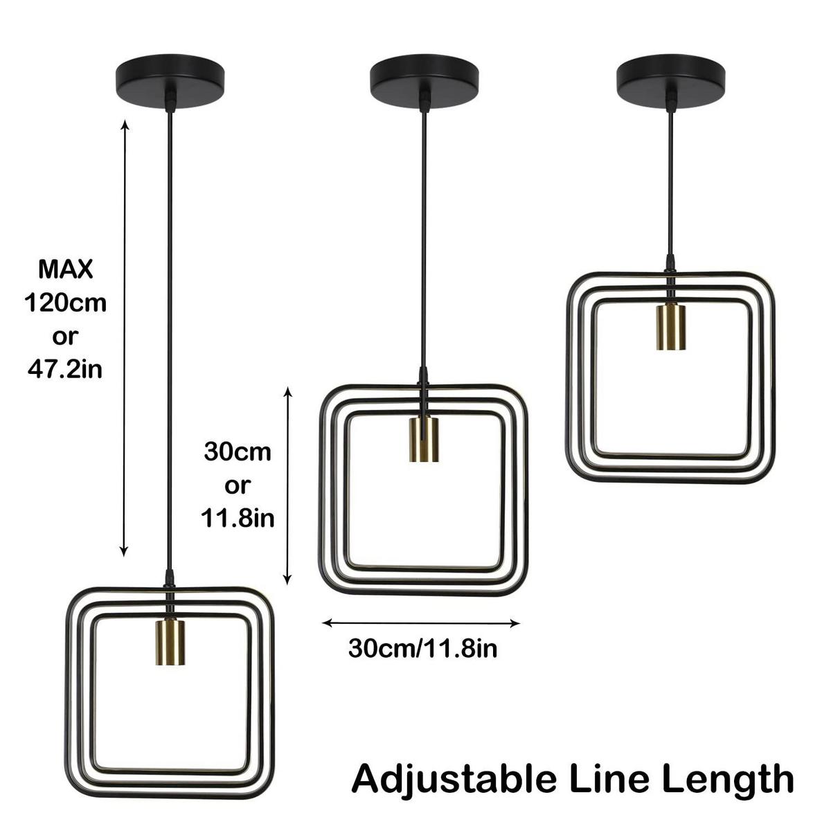 HÄNGELEUCHTE Mirag 30/150/30 cm - Schwarz, Metall (30/30/150cm) - ZMH