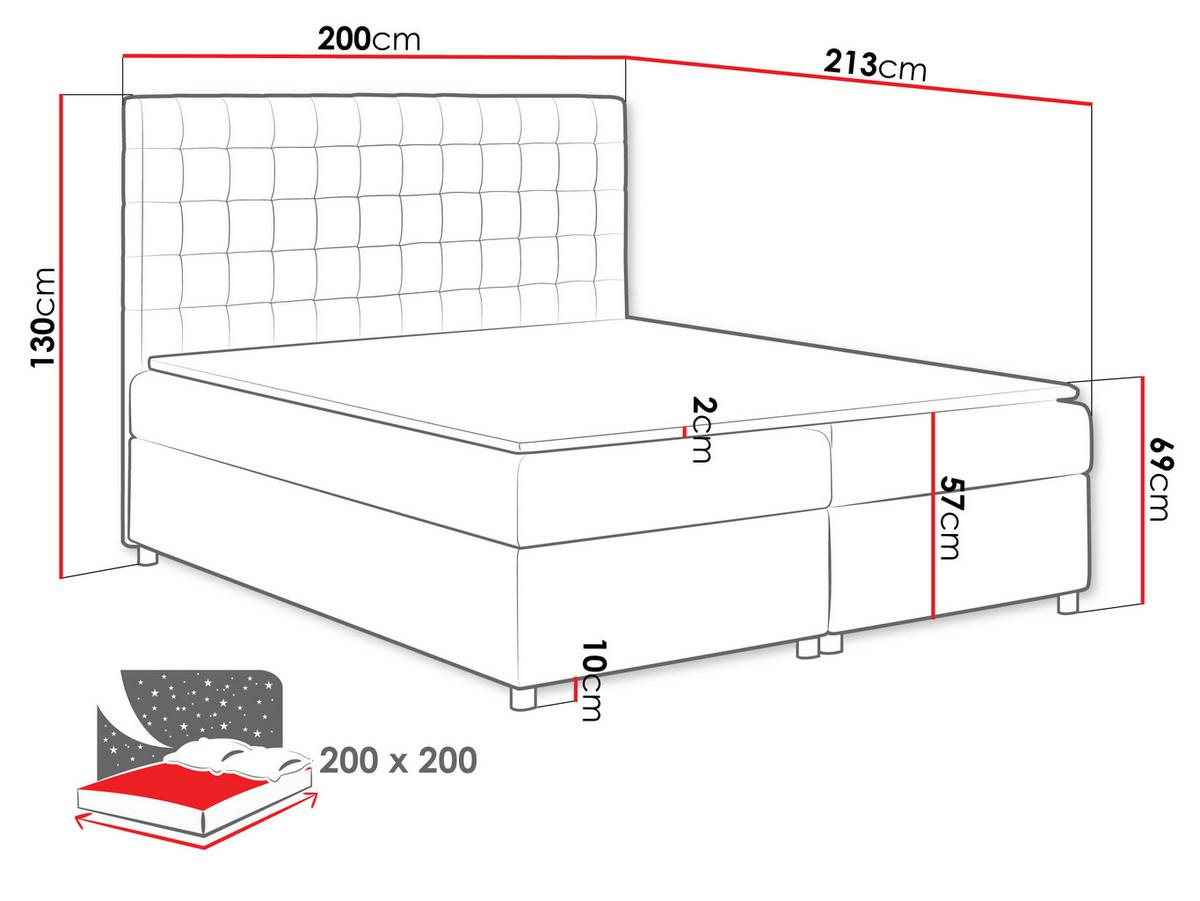 BOXBETT Asti - H3 - Türkis, Holz (200/200cm) - MIRJAN24