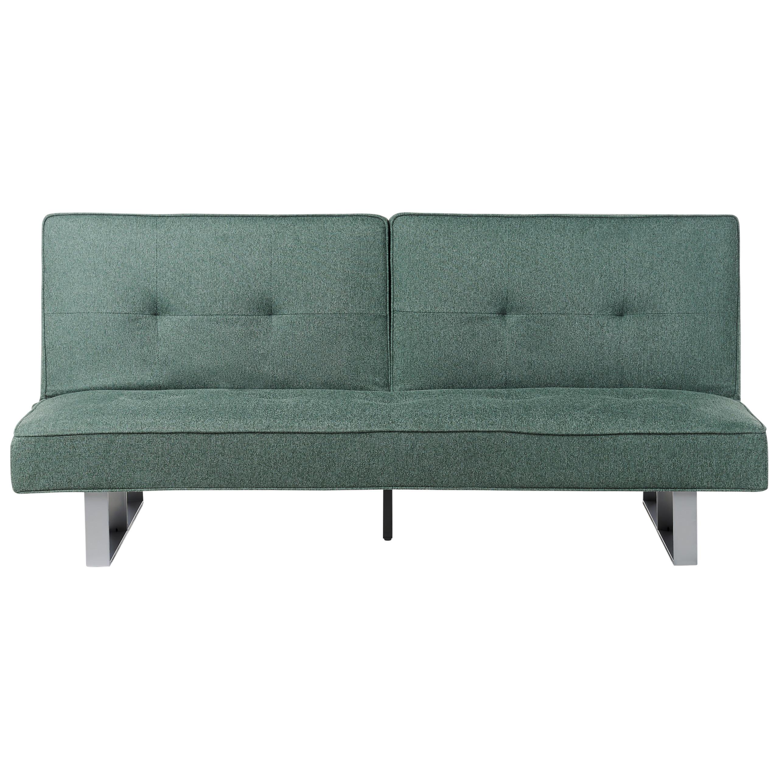 3-SITZER-SCHLAFSOFA grün Dublin - Silberfarben/Grün, Textil (190/38/88cm) - Beliani