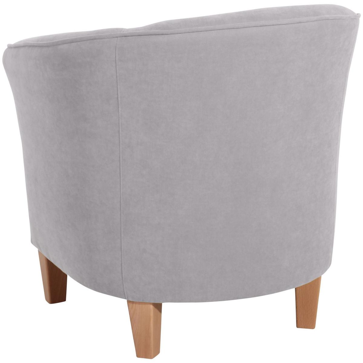 SESSEL Karine Bezug Veloursstoff Buche natur / silber - Grau, Kunststoff (70/74/70cm) - 58aufmkessel