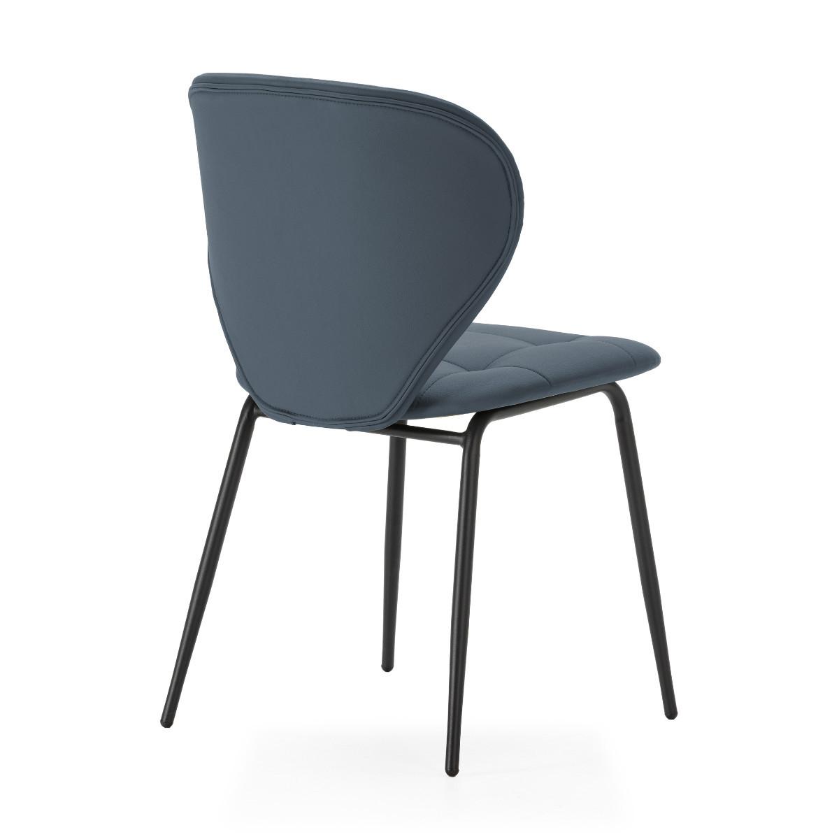 STÜHLEN (Set aus 2) mit schwarzen metallbeinen - maura 50/57,5/49 cm - Dunkelgrau, Kunststoff (57.5/49/50cm) - Calicosy