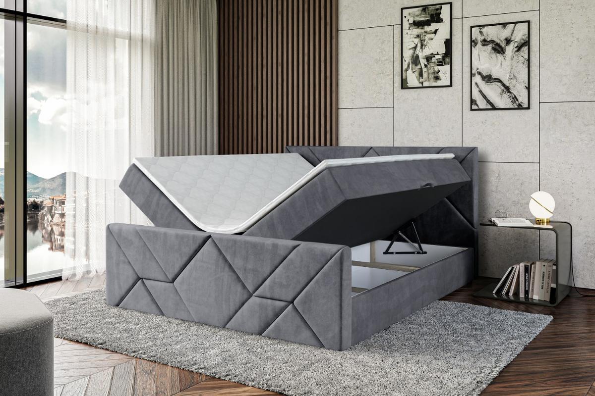 BOXBETT BARWA-Z - 140x200 cm - H3 - Dunkelgrau - Dunkelgrau, Holzwerkstoff (140/200cm) - ALTDECOR