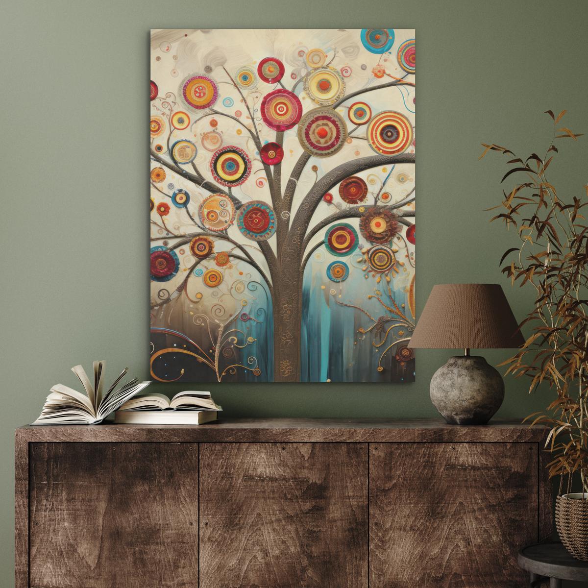 AKUSTIKBILD Baum - Baum des Lebens - Farbe Wandbilder 60x80 cm - Braun, Kunststoff (60/80/0.9cm) - MuchoWow