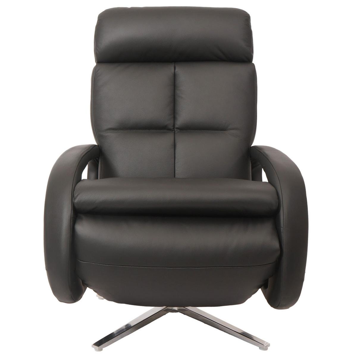 RELAXSESSEL Schwarz - Schwarz, Leder (70/109/147cm) - MCW