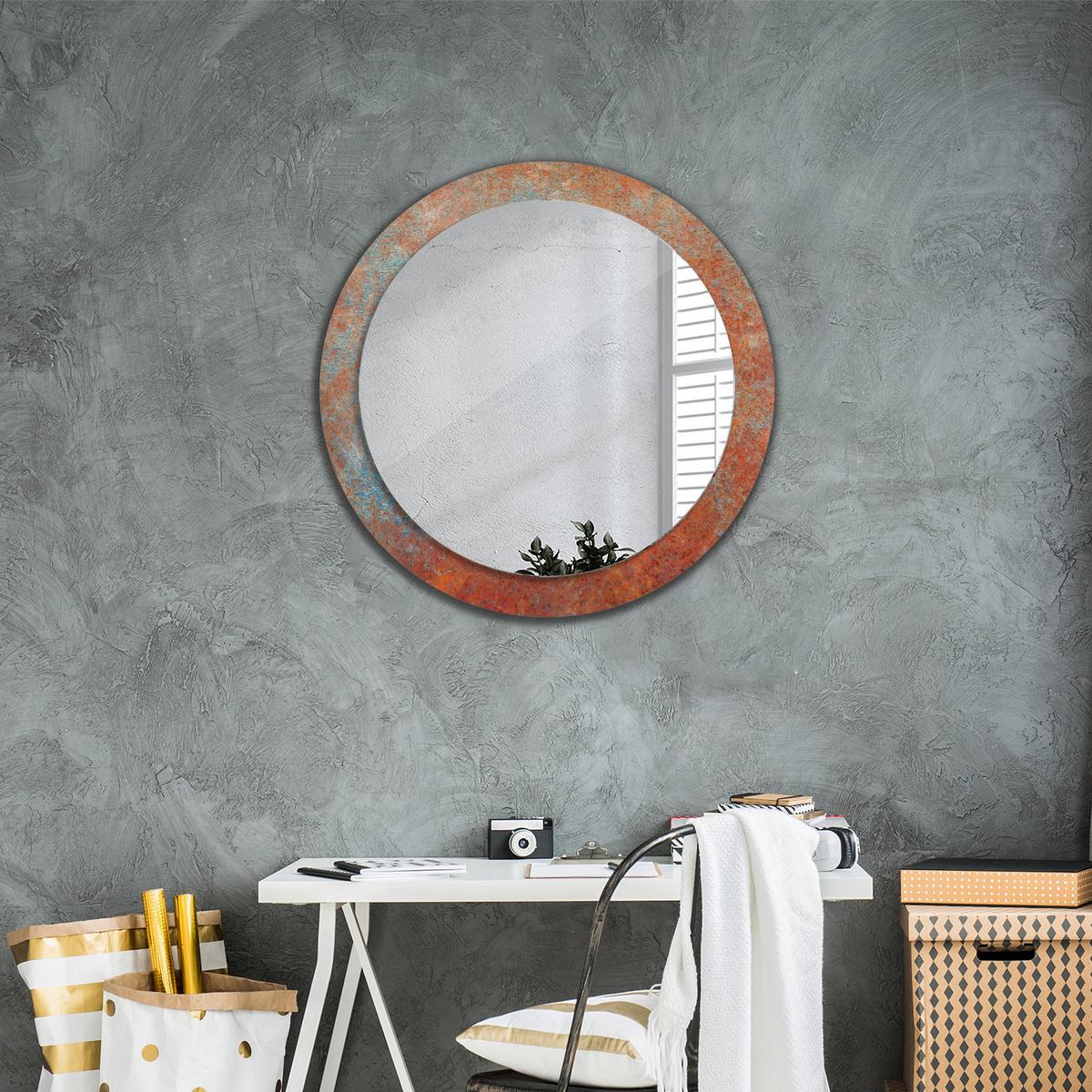 SPIEGEL Ø80 cm Rund mit Aufdruck - Orange, Glas (80/80/0.4cm) - TULUP