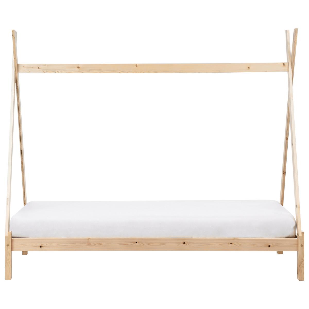 KINDERBETT 90x200 cm Heller Holzfarbton Devay - Hellbraun, Holz (90/200cm) - Beliani