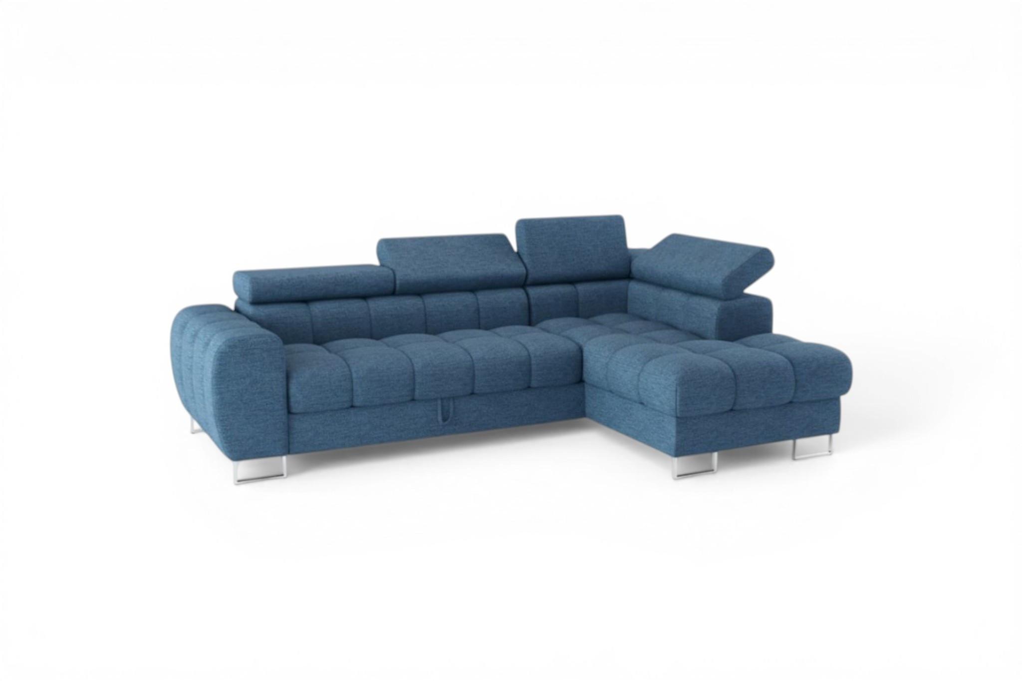 ECKSOFA Bastien Mit Schlaffunktion - Blau, Holzwerkstoff/Textil (260/170cm) - Fun Möbel