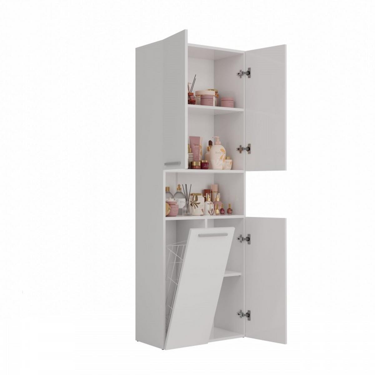 BADEZIMMERSCHRANK Weiß 60/174/30 - Weiß, Holzwerkstoff (60/174/30cm) - RAUMHIRSCH FURNITURE
