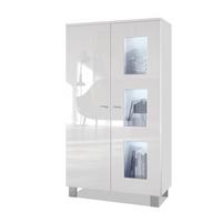 VITRINE Denjo Tür in Weiß Hochglanz - Weiß Hochglanz, Holzwerkstoff (71/129/35cm) - Vladon