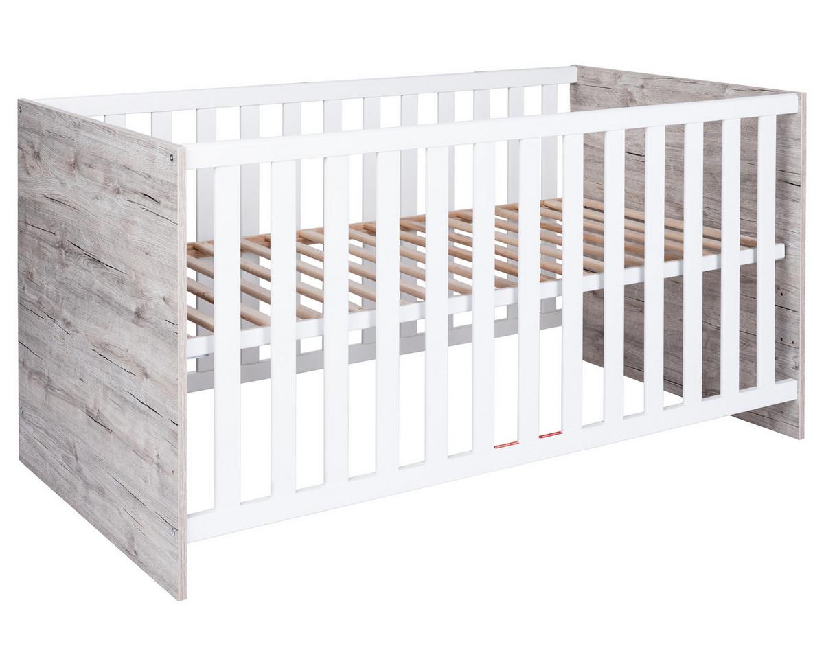 BABYBETT Bente 70 x 140 cm Weiß / Eiche - Eichefarben/Weiß, Holz/Holzwerkstoff (70/140cm) - arthur berndt