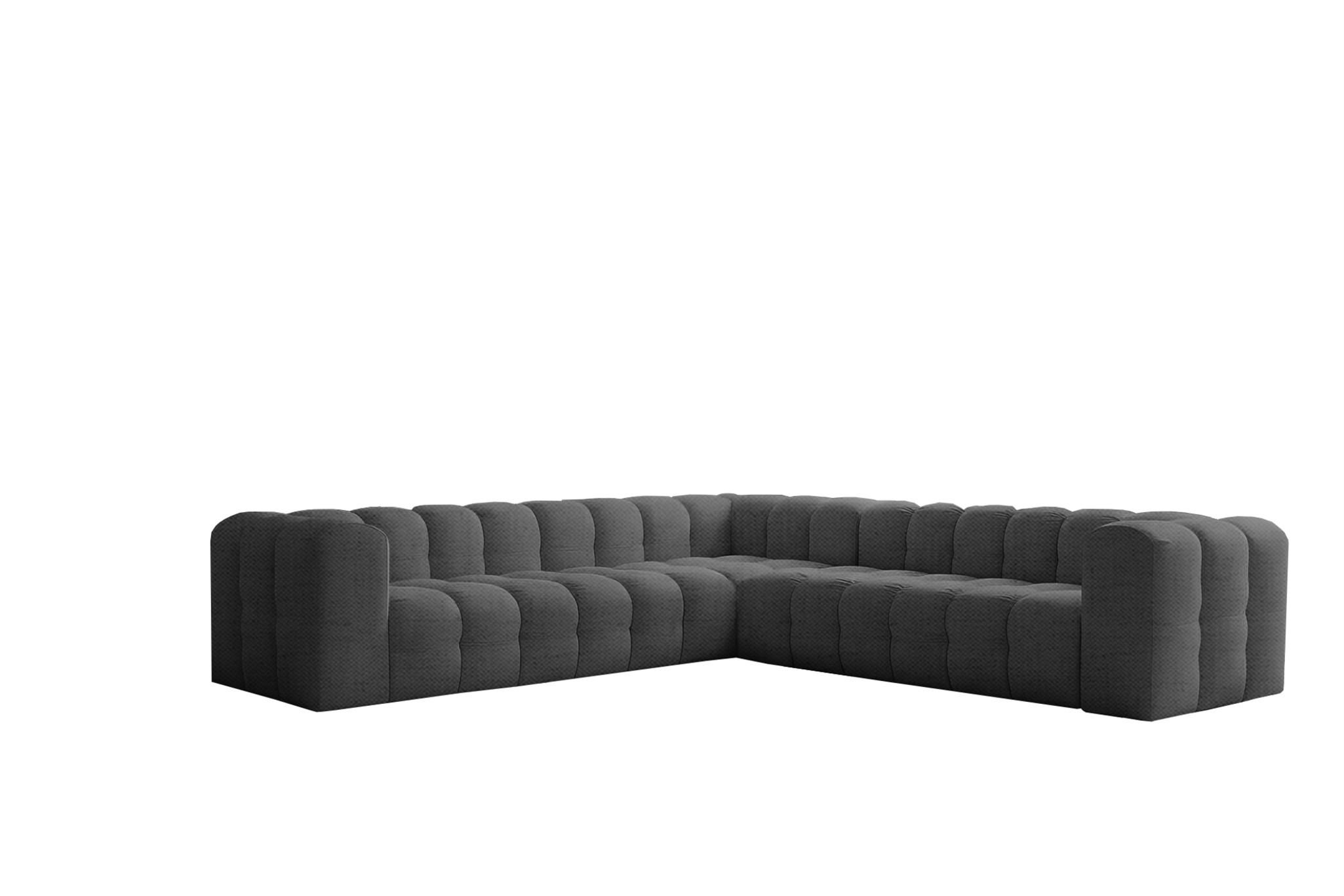 ECKSOFA Solvie In Moly - Anthrazit, Holzwerkstoff/Textil (300/300cm) - Fun Möbel