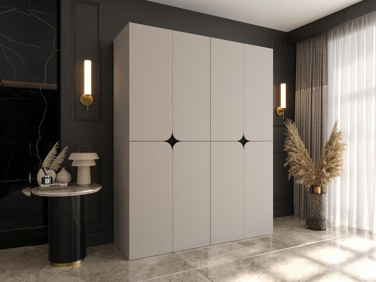 DREHTÜRENSCHRANK Espresso 160 cm - Kaschmir/Schwarz, Holzwerkstoff/Kunststoff (160/203/50cm) - MIRJAN24