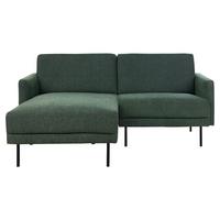 2-SITZER-ECKSOFA Polyester Grün linksseitig Breda - Dunkelgrün, Textil (192/155cm) - Beliani